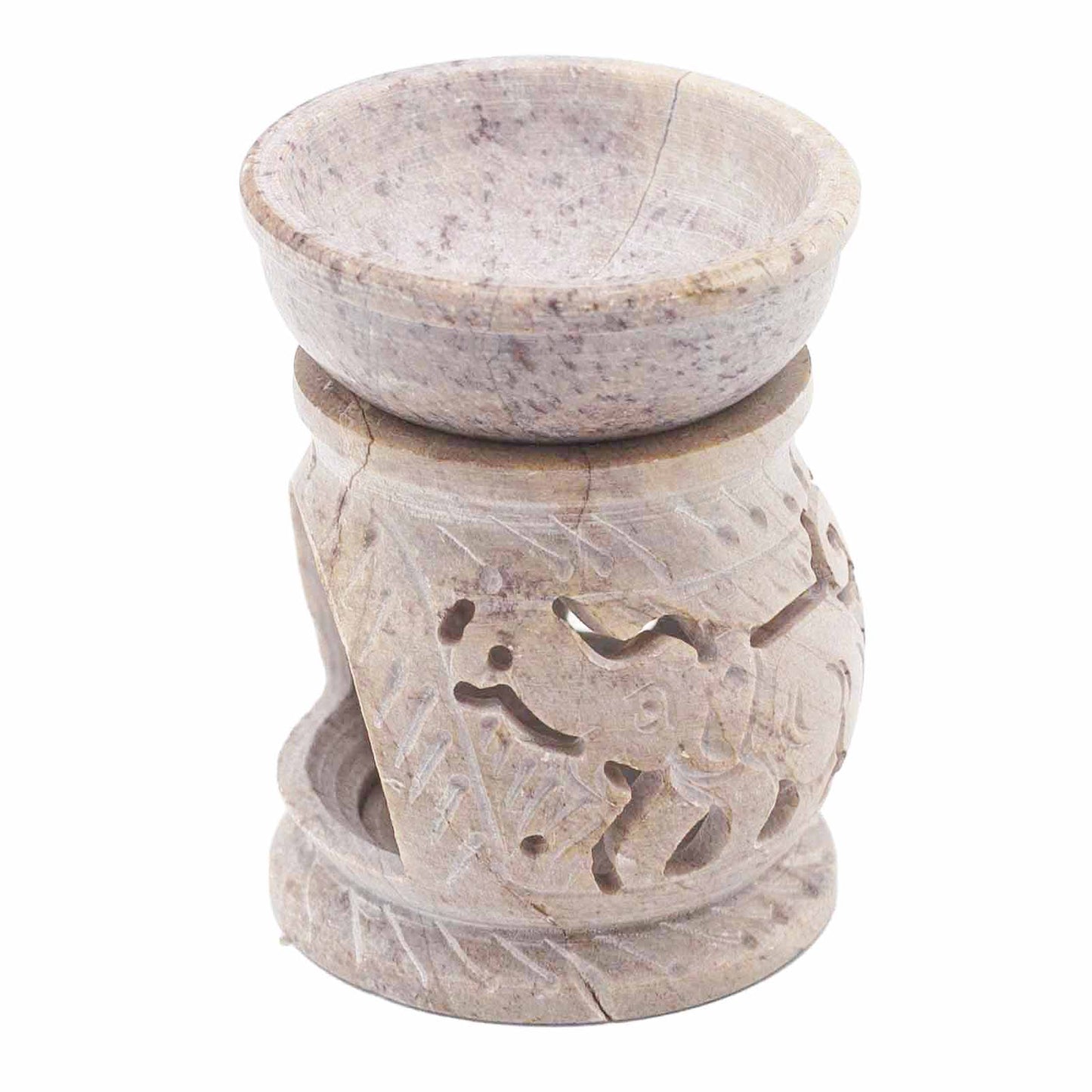 Small Soapstone Oil Burner 8cm - Elephant