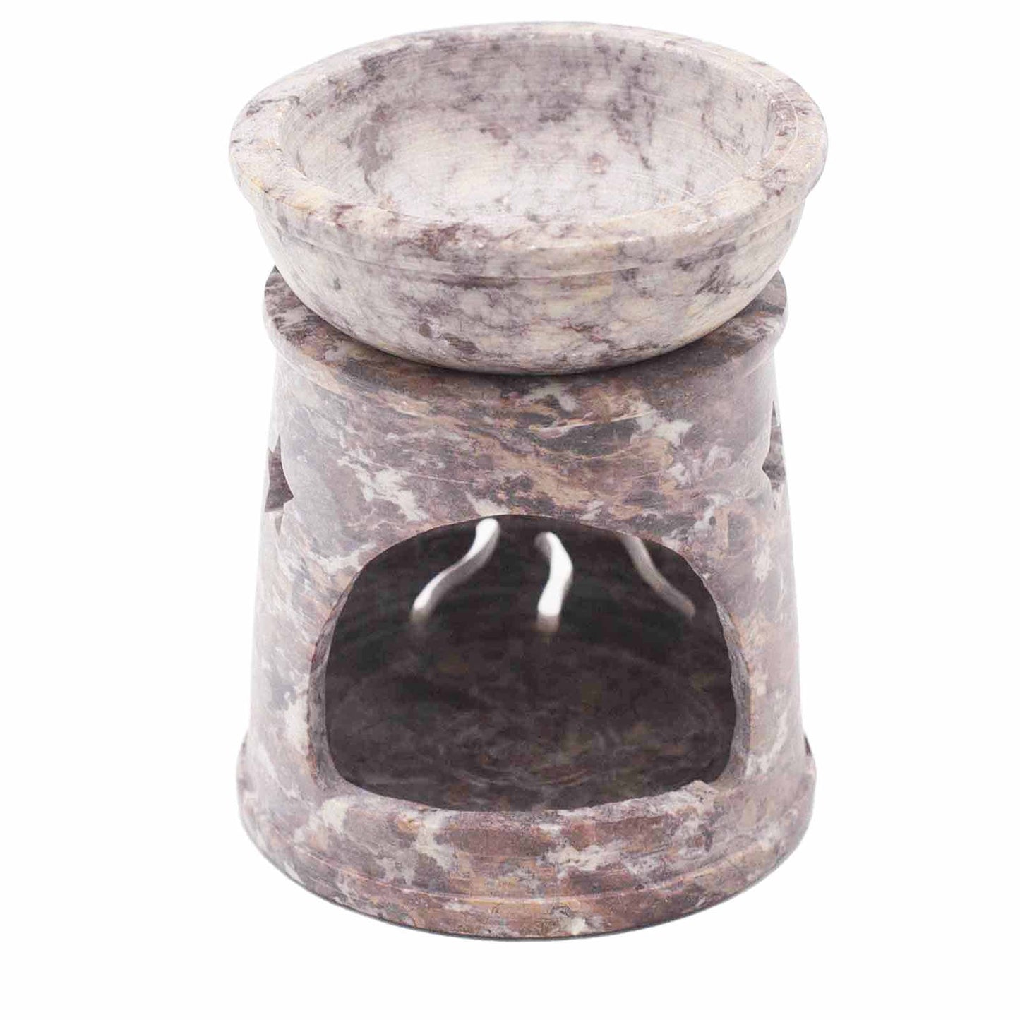 Small Soapstone Oil Burner 8cm - Sun & Stars