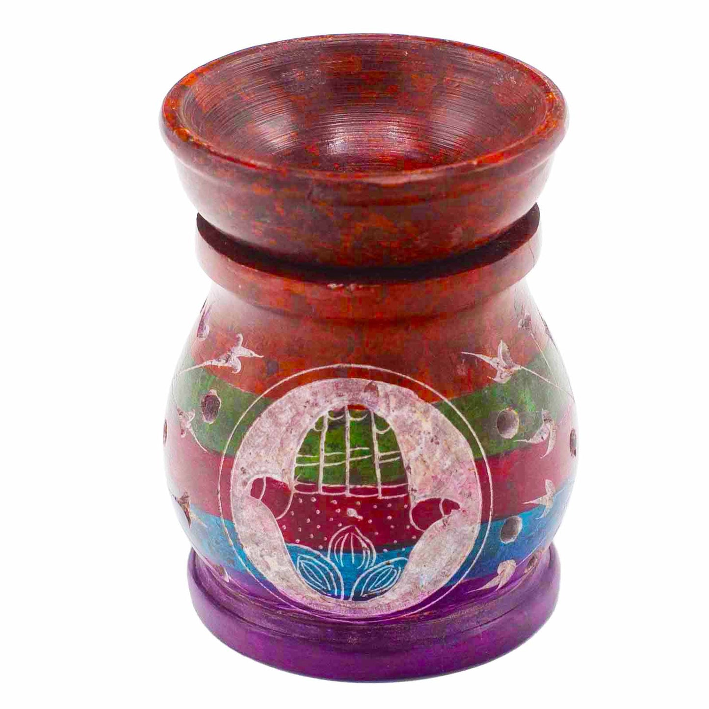 Soapstone Oil Burner 10cm - Hamsa - Five Colours