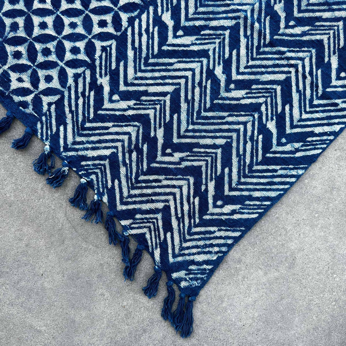 Handmade Indigo Throw - 170x120cm - Namoona Waves