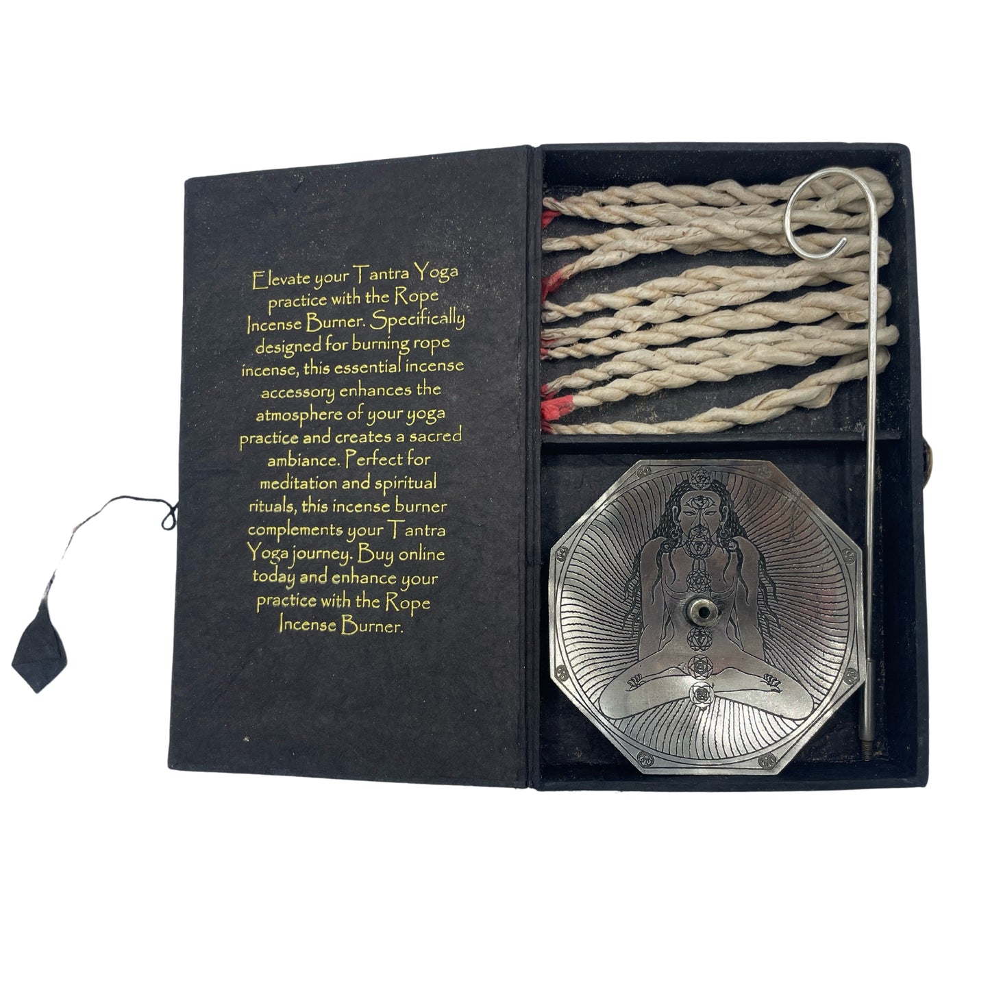 Rope Incense and Silver Plated Holder Set - Seven Chakras