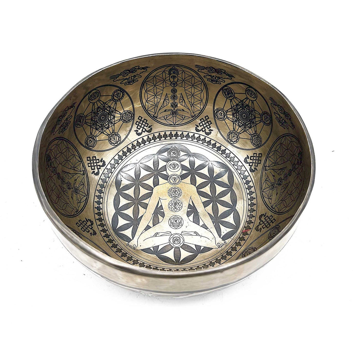 Tibetan Healing Engraved Bowl - 16cm - 7 Chakra