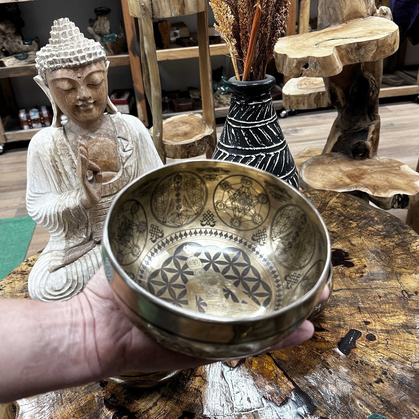 Tibetan Healing Engraved Bowl - 16cm - 7 Chakra