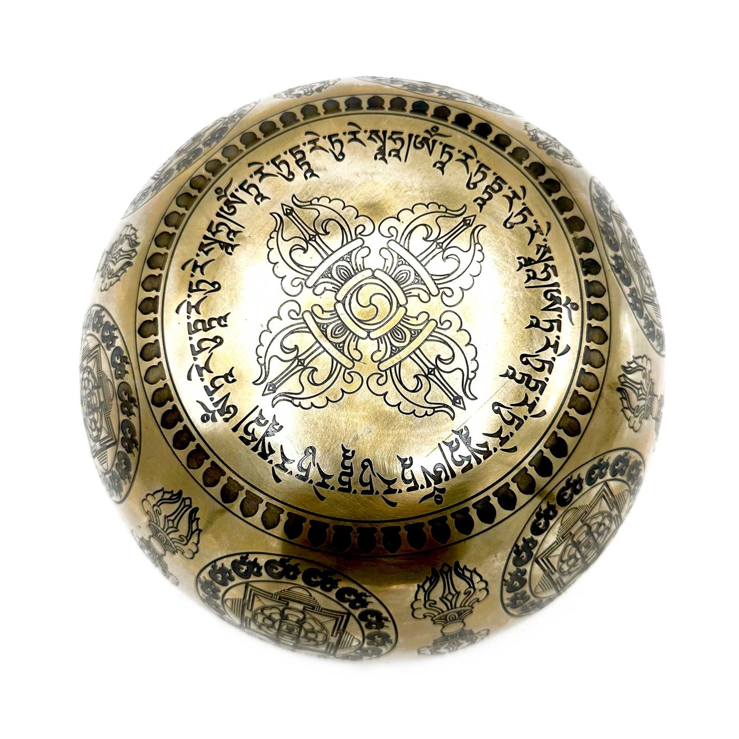 Tibetan Healing Engraved Bowl - 16cm - Bodhi Tree Buddha