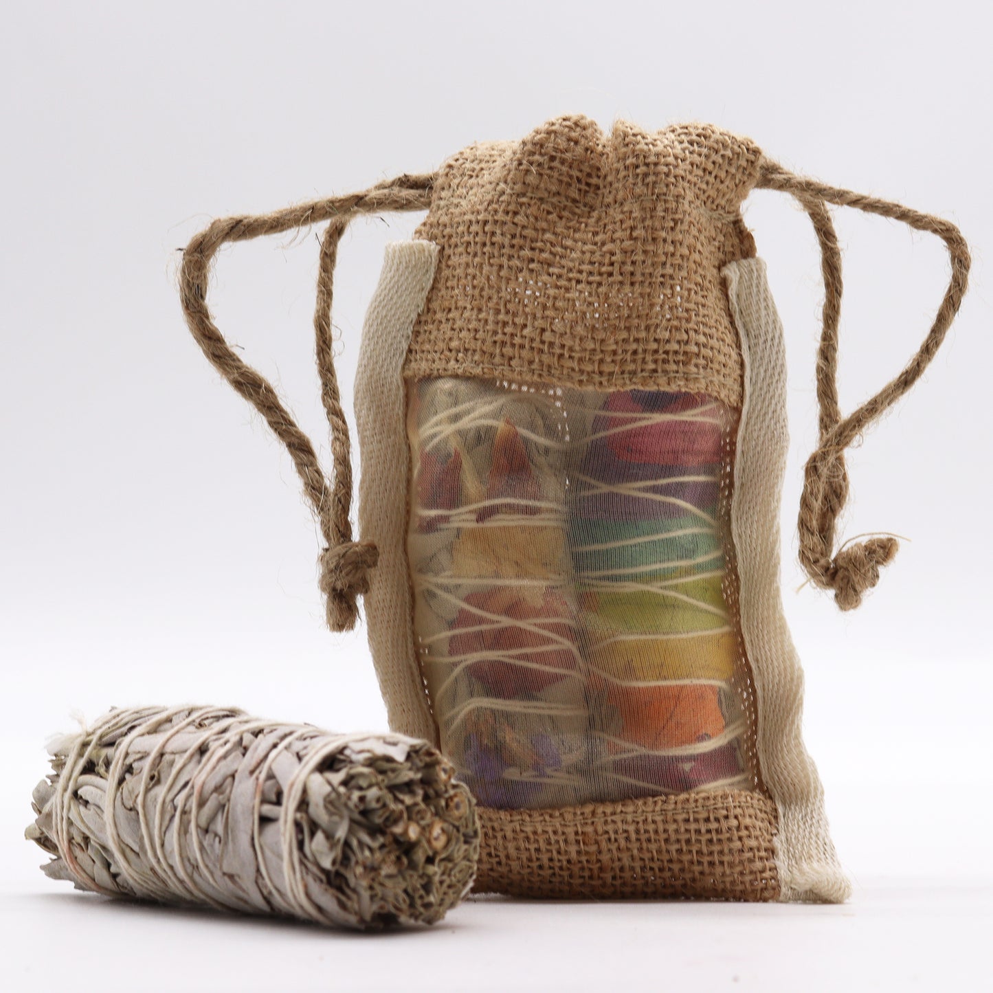 Small Washed Jute Pouch - 10x15cm