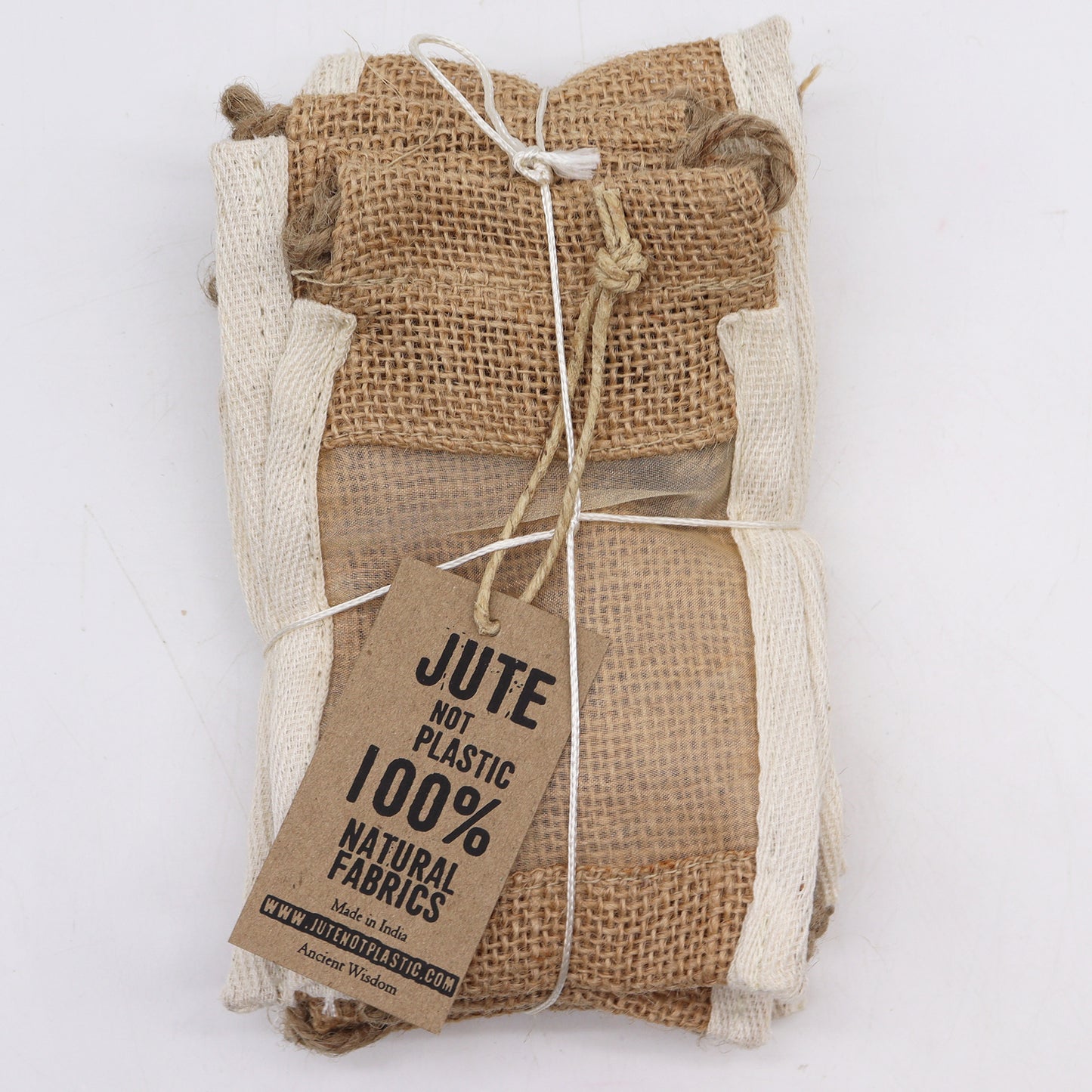 Small Washed Jute Pouch - 10x15cm