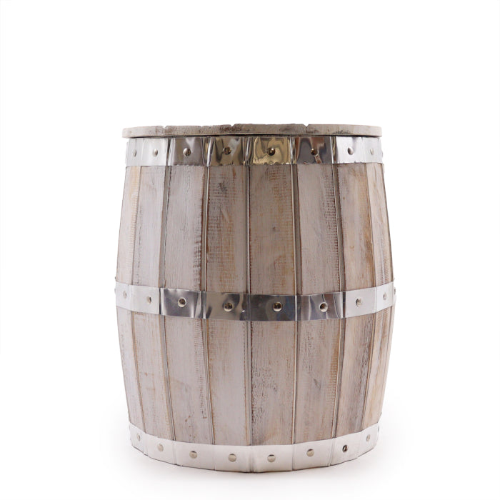 Beer Barrel Stool - Whitewash