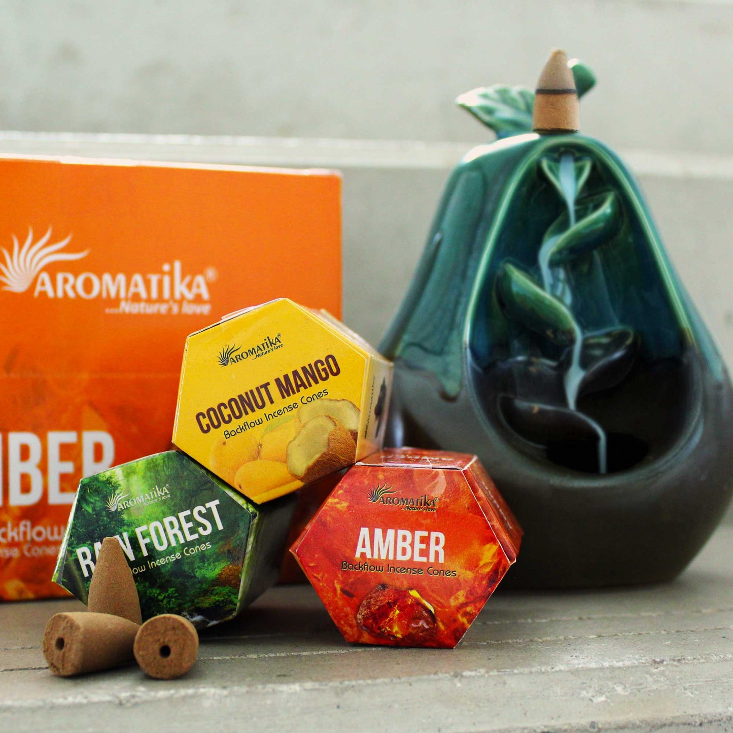 Masala Backflow Incense Cones- Amber