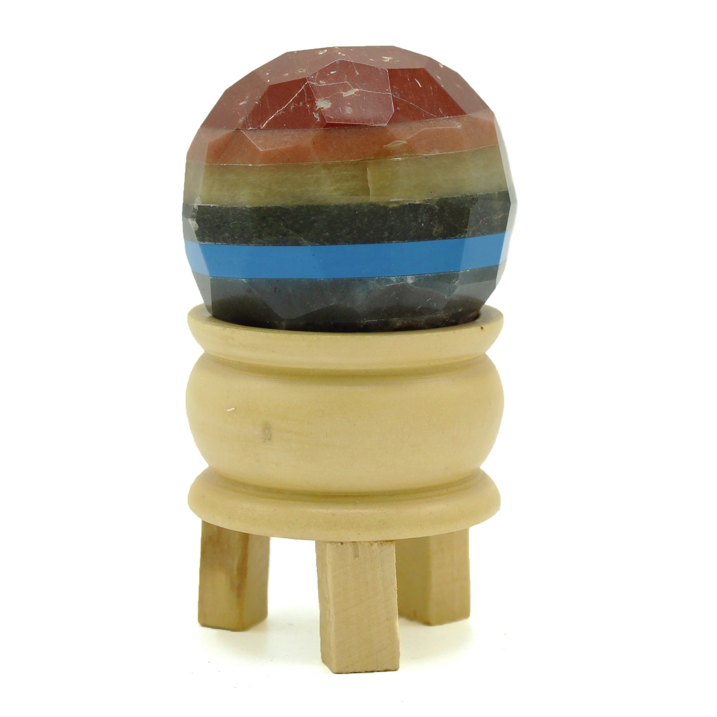 Gemstone Faceted Healing Ball & Stand - Seven Chakra