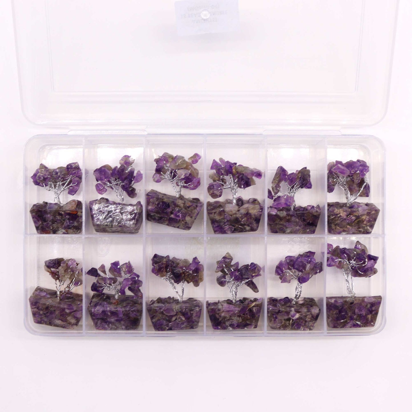 Mini Gemstone Trees On Orgonite Base - Amethyst (15 stones)