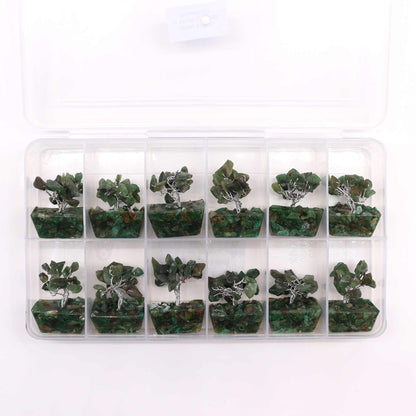 Mini Gemstone Trees On Orgonite Base - Green Aventurine (15 stones)