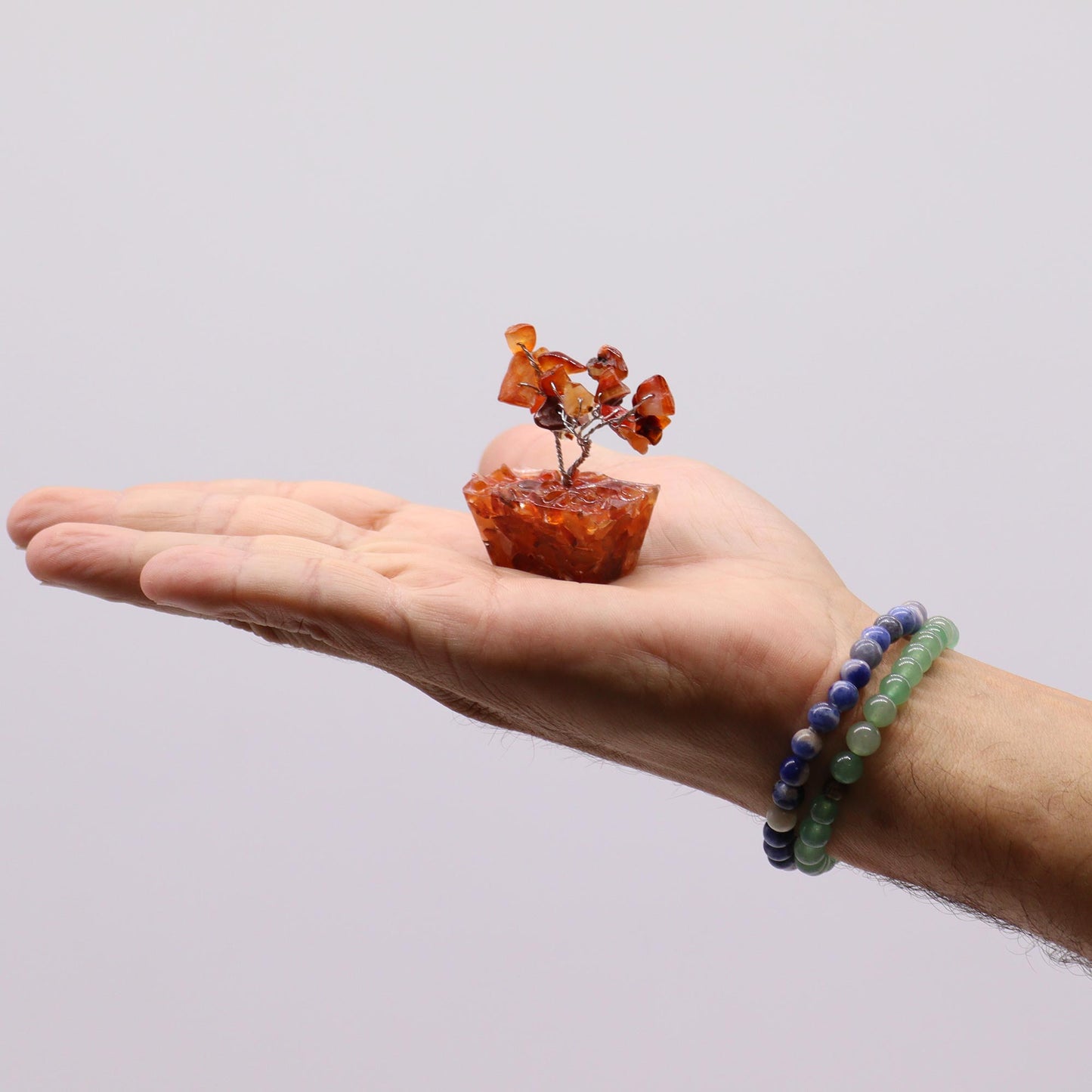 Mini Gemstone Trees On Orgonite Base - Carnelian (15 stones)