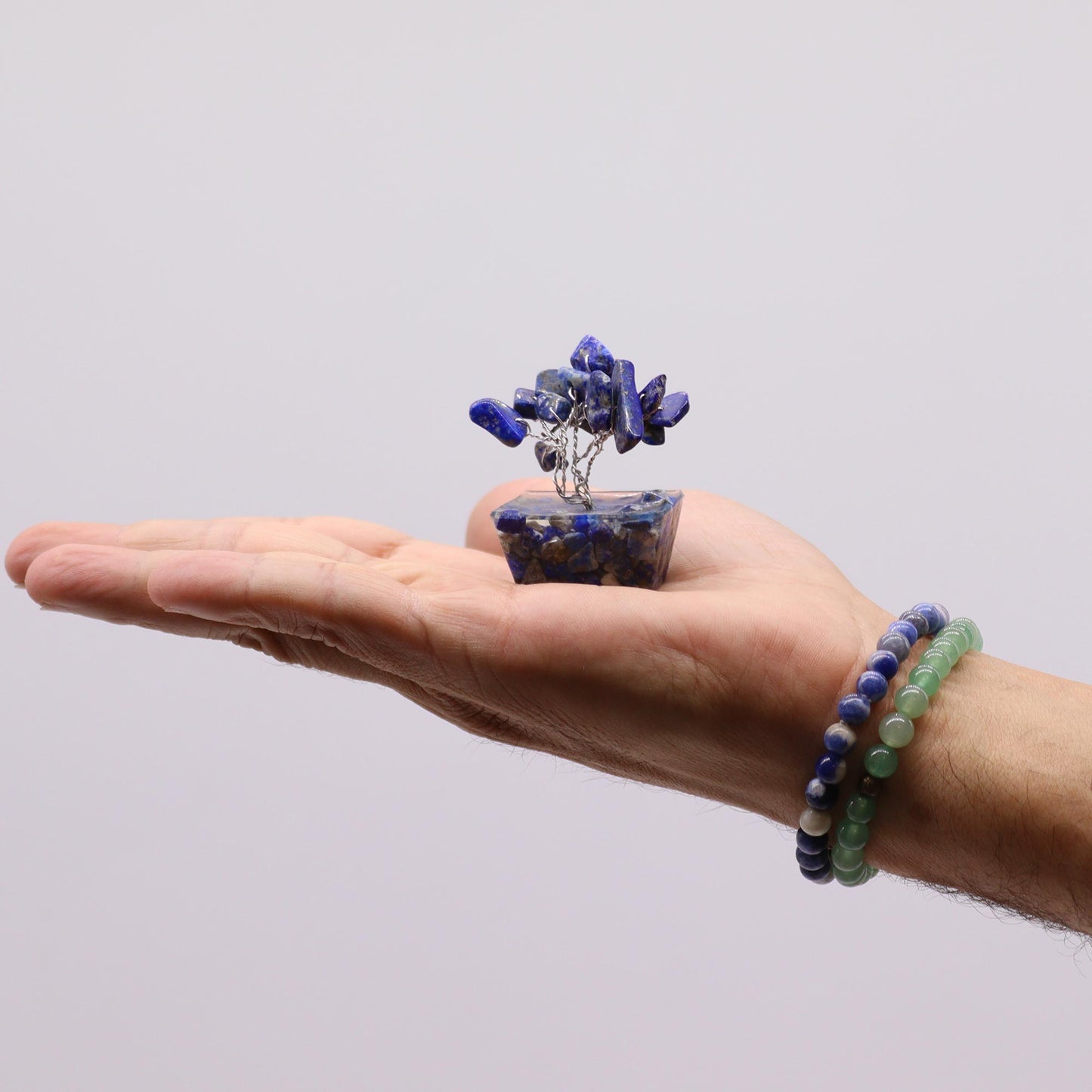 Mini Gemstone Trees On Orgonite Base - Sodalite (15 stones)