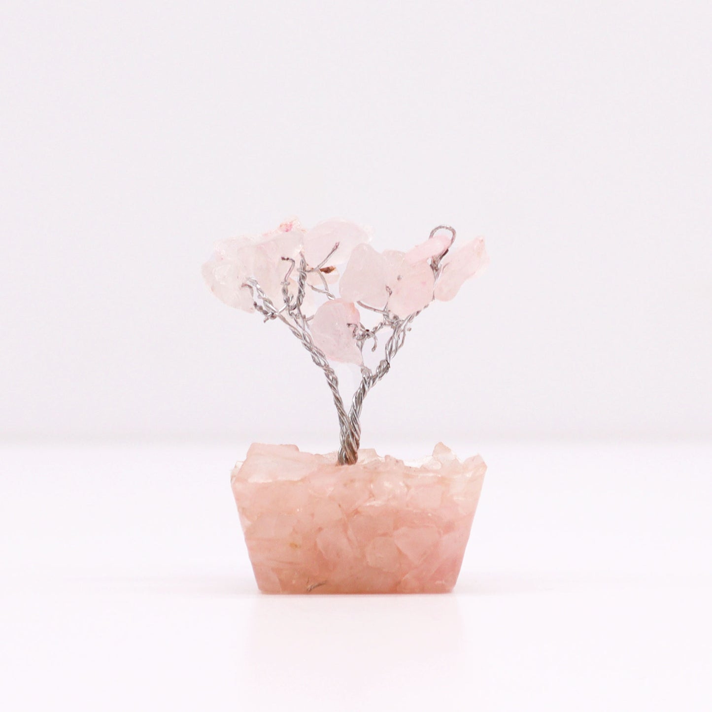 Mini Gemstone Trees On Orgonite Base - Rose Quartz (15 stones)