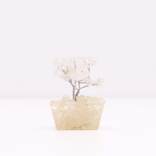 Mini Gemstone Trees On Orgonite Base - Clear Quartz (15 stones)