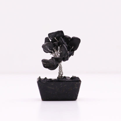 Mini Gemstone Trees On Orgonite Base - Black Agate (15 stones)