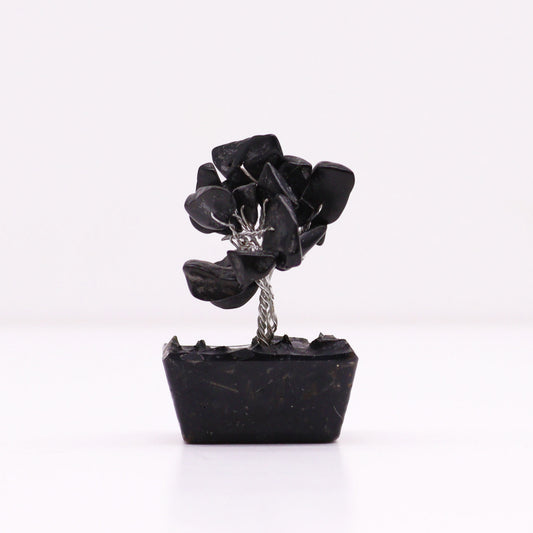 Mini Gemstone Trees On Orgonite Base - Black Agate (15 stones)