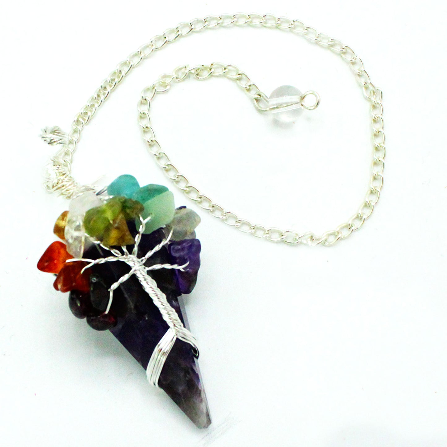 Crystal Pendulum - Seven Chakra - Amethyst