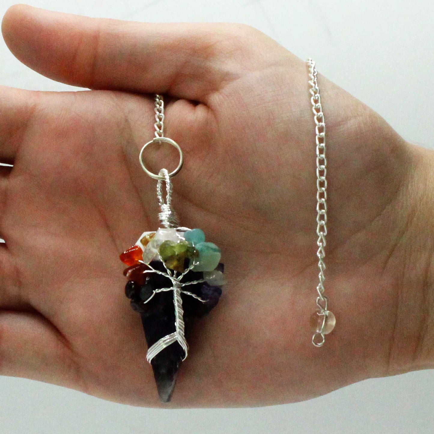 Crystal Pendulum - Seven Chakra - Amethyst