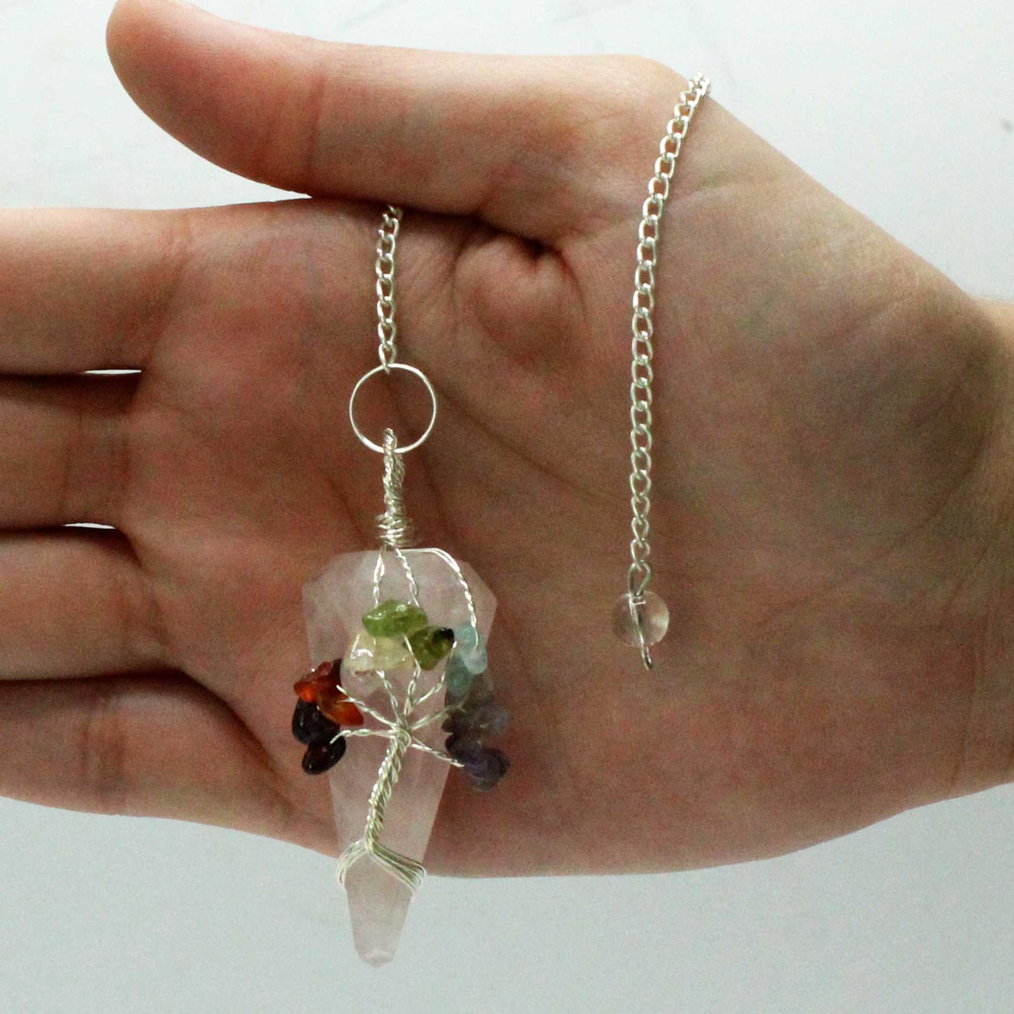 Crystal Pendulum - Seven Chakra - Rose Quartz