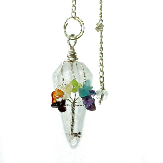 Crystal Pendulum - Seven Chakra - Rock Quartz