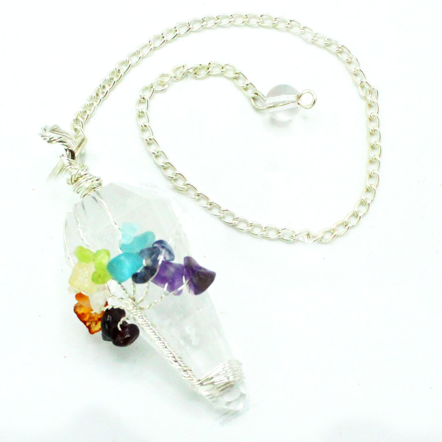 Crystal Pendulum - Seven Chakra - Rock Quartz