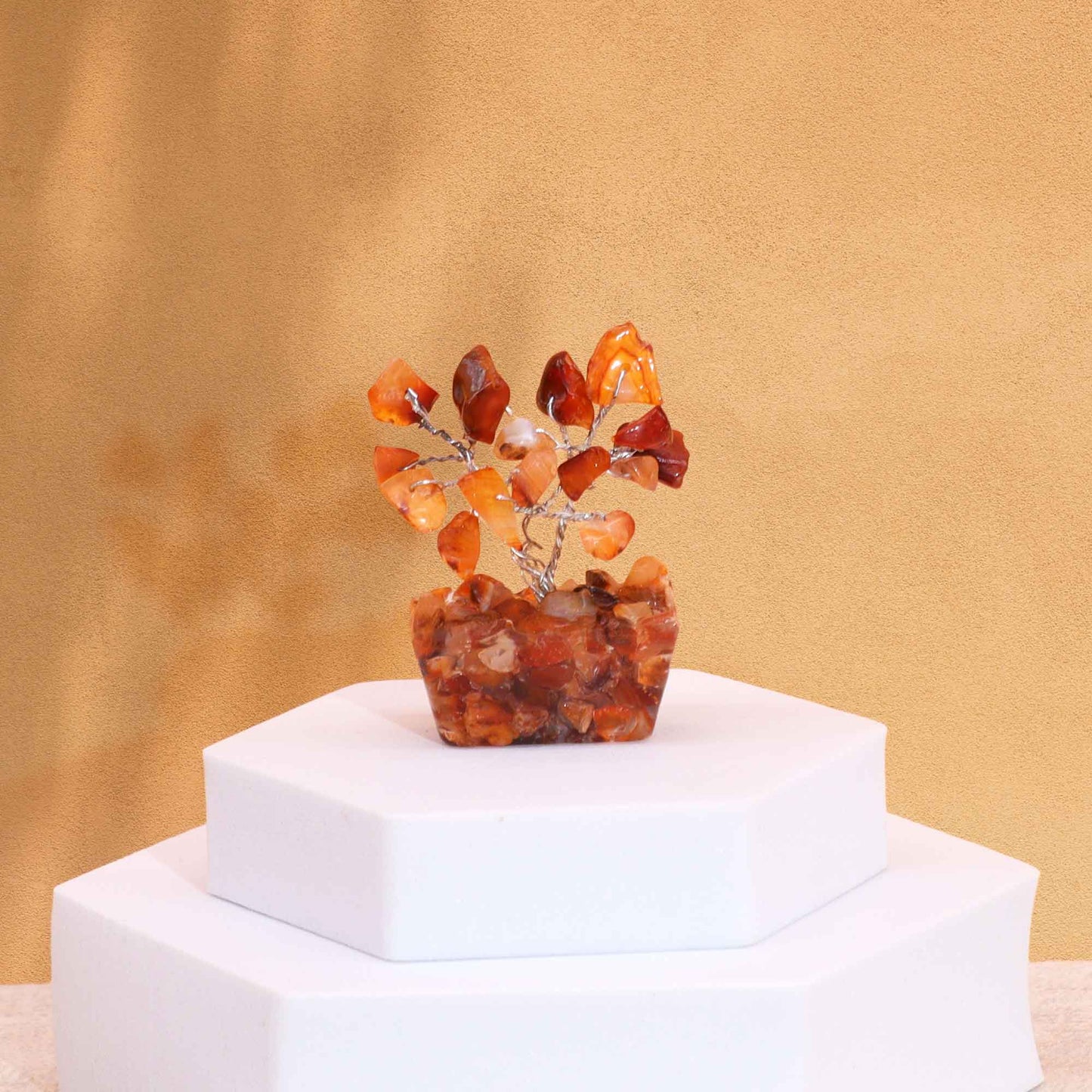 Mini Gemstone Trees On Orgonite Base - Carnelian (15 stones)