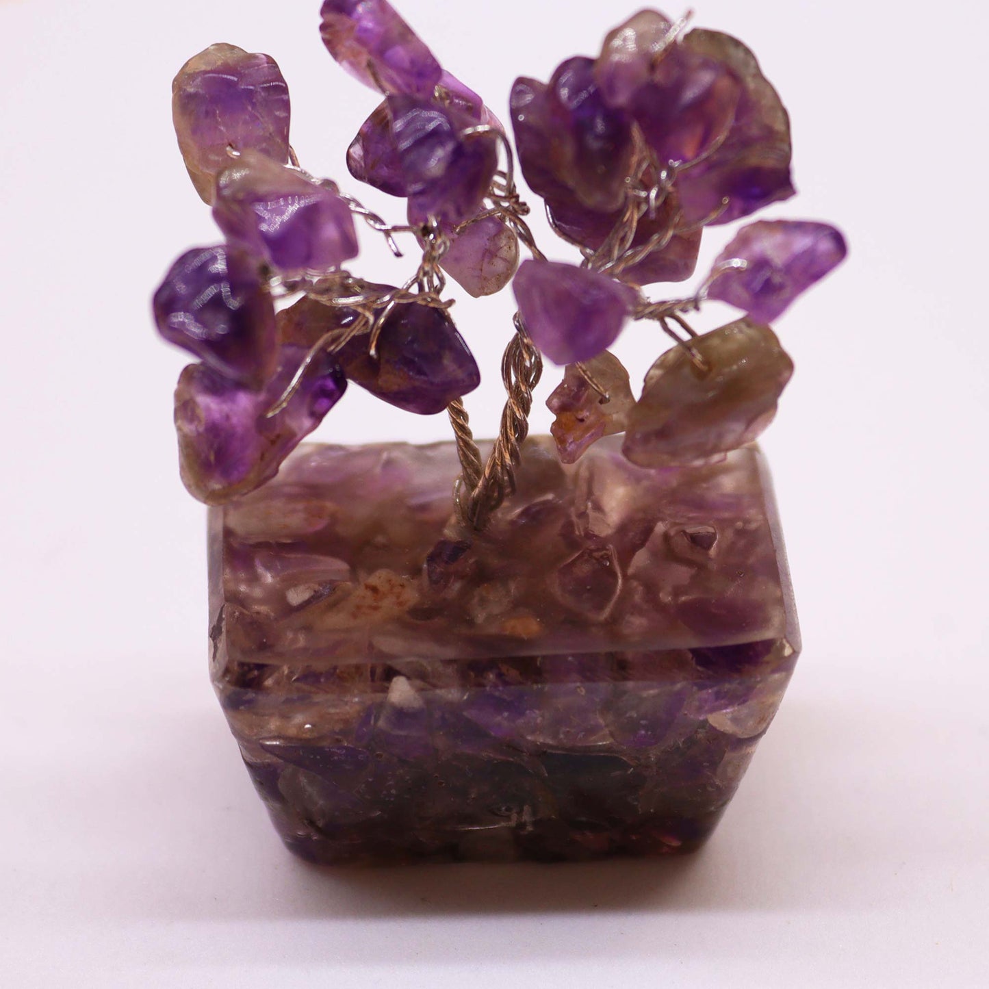 Mini Gemstone Trees On Orgonite Base - Amethyst (15 stones)