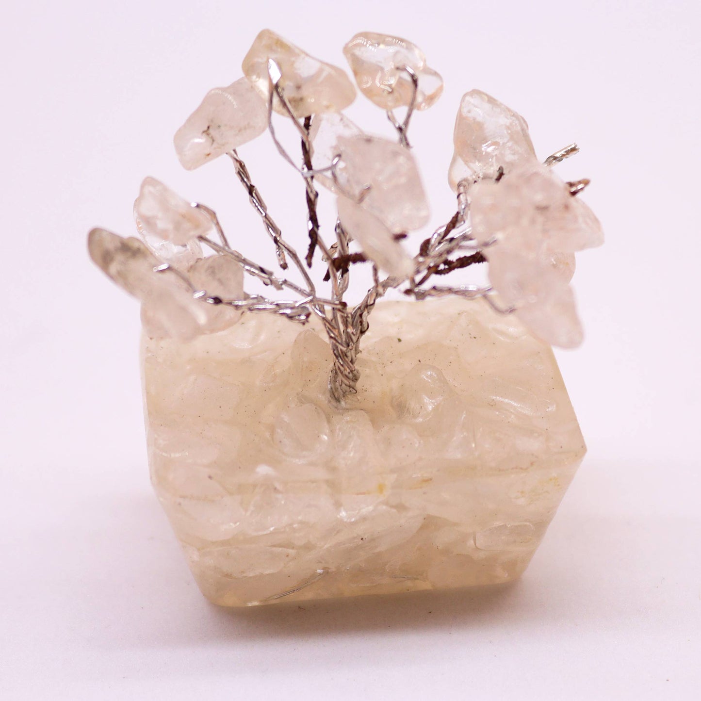 Mini Gemstone Trees On Orgonite Base - Clear Quartz (15 stones)