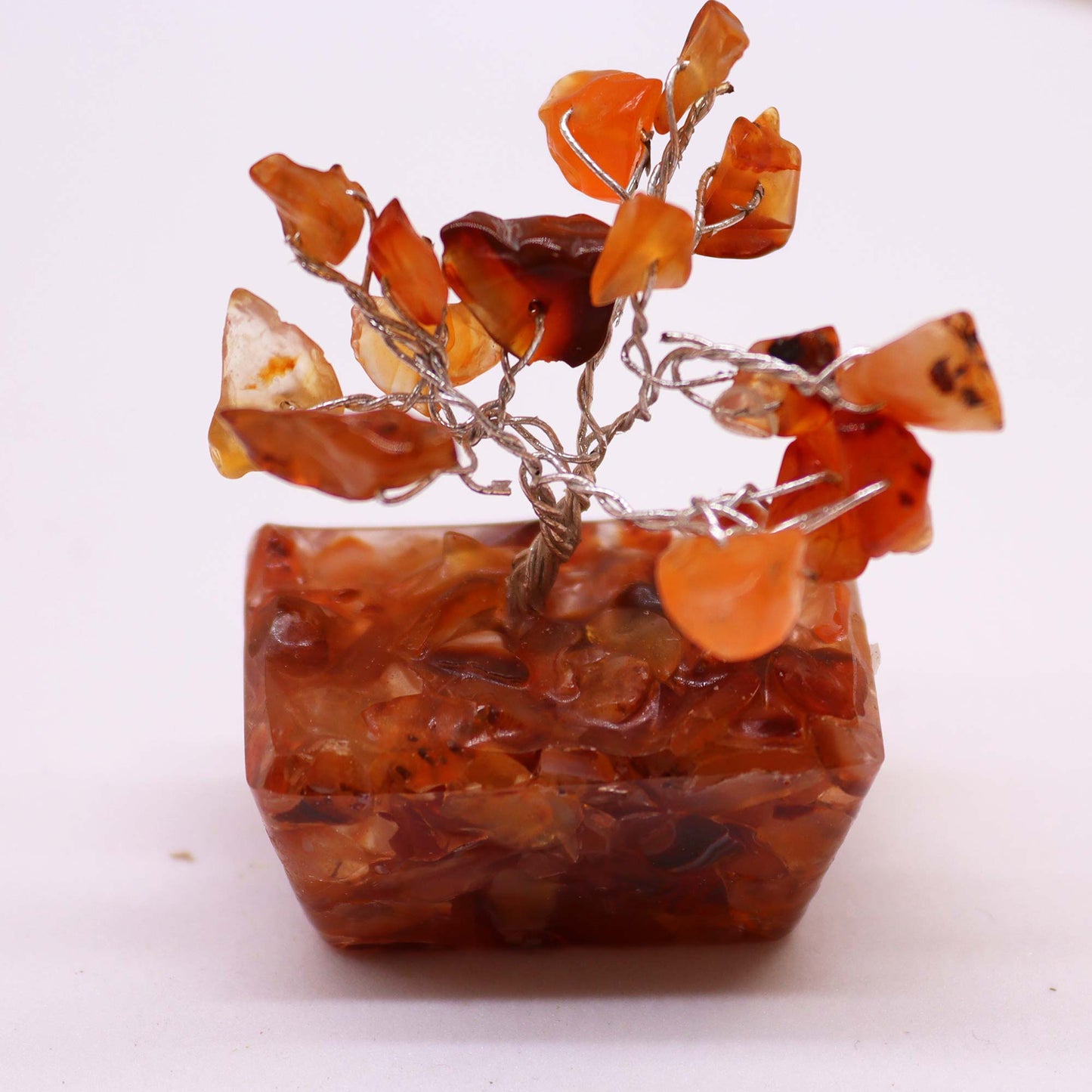 Mini Gemstone Trees On Orgonite Base - Carnelian (15 stones)