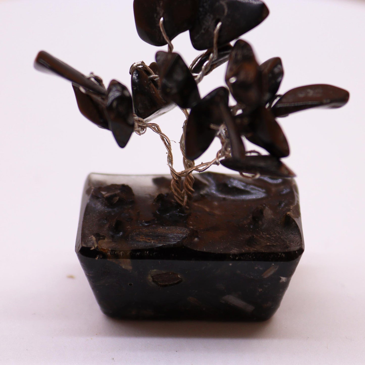 Mini Gemstone Trees On Orgonite Base - Black Agate (15 stones)