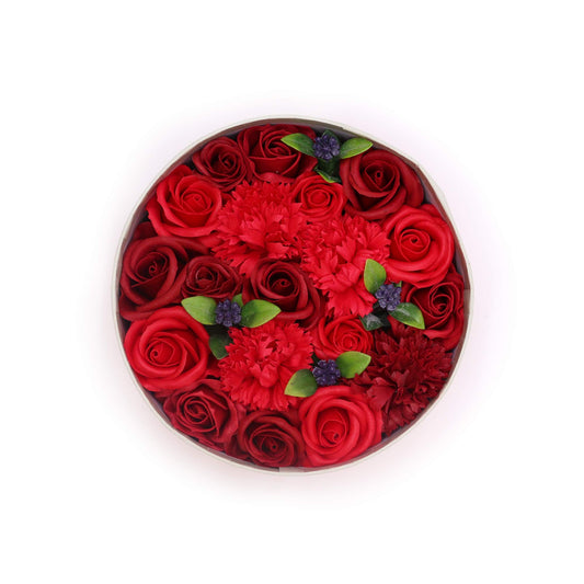 Round Soap Arrangement Box - Classic Red Roses