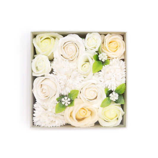 Square Soap Arrangement Box - Wedding Blessings - White & Ivory