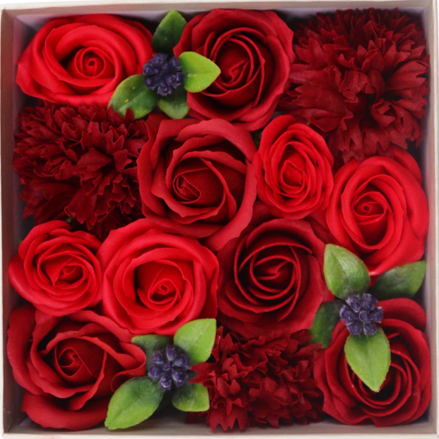 Square Soap Arrangement Box - Classic Red Roses