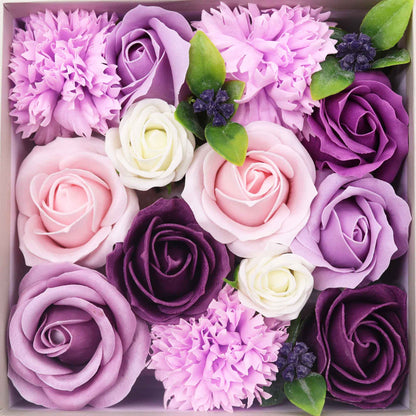 Square Soap Arrangement Box - Lavender Rose & Carnation