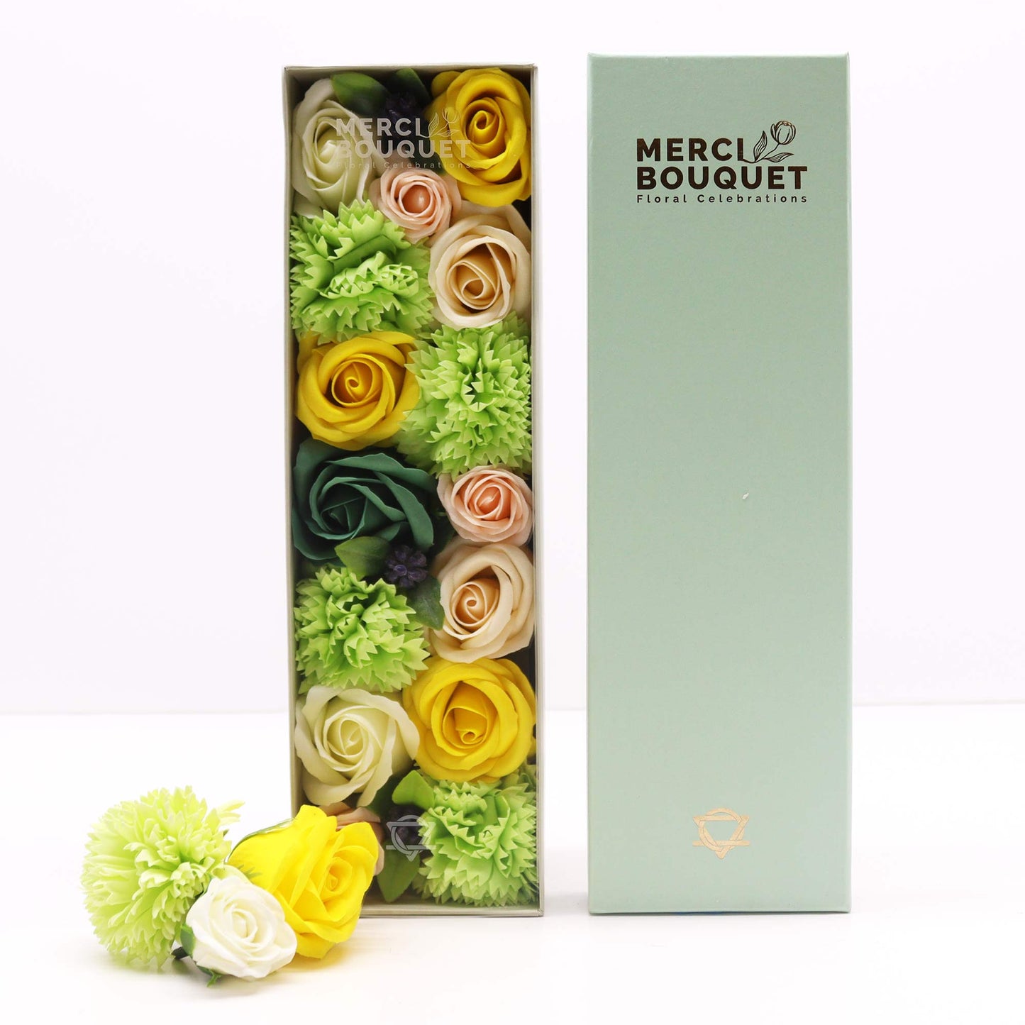 Long Soap Arrangement Box - Spring Celibrations - Yellow & Greens