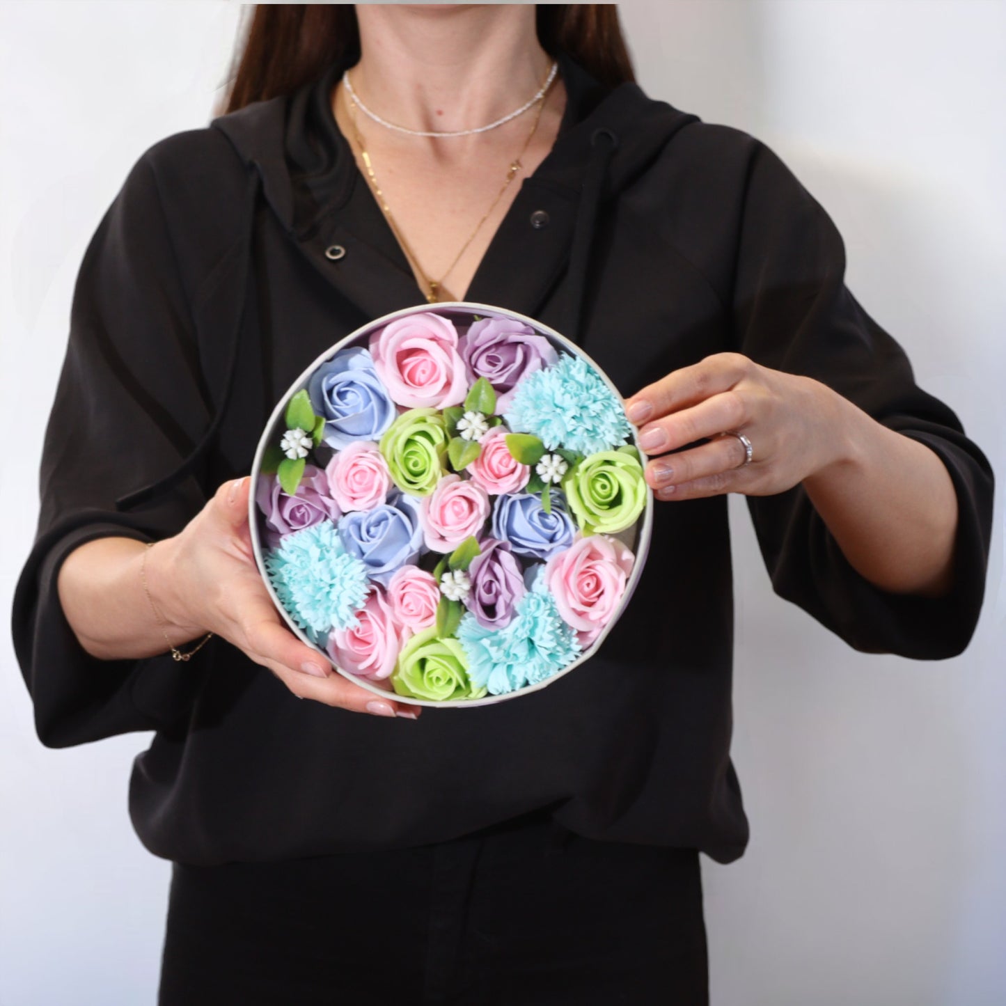 Round Soap Arrangement Box - Baby Blessings - Blues