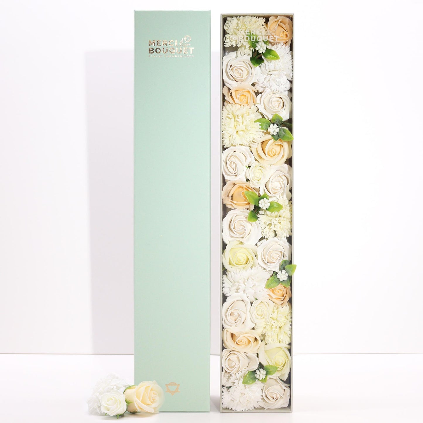 Extra Long Soap Arrangement Box - Wedding Blessings - White & Ivory