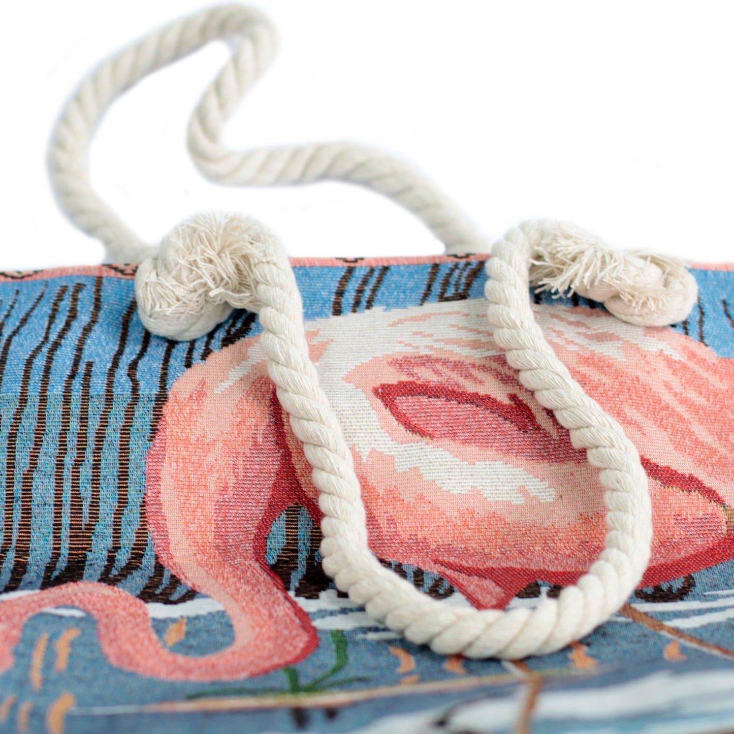 Rope Handle Bag - Pink Flamingo