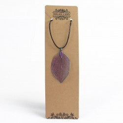 Necklace - Bravery Leaf - Lavender