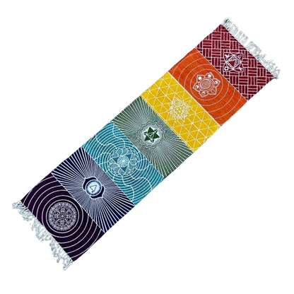 100% Cotton Yoga Rug - 60x200cm - 7 Chakras