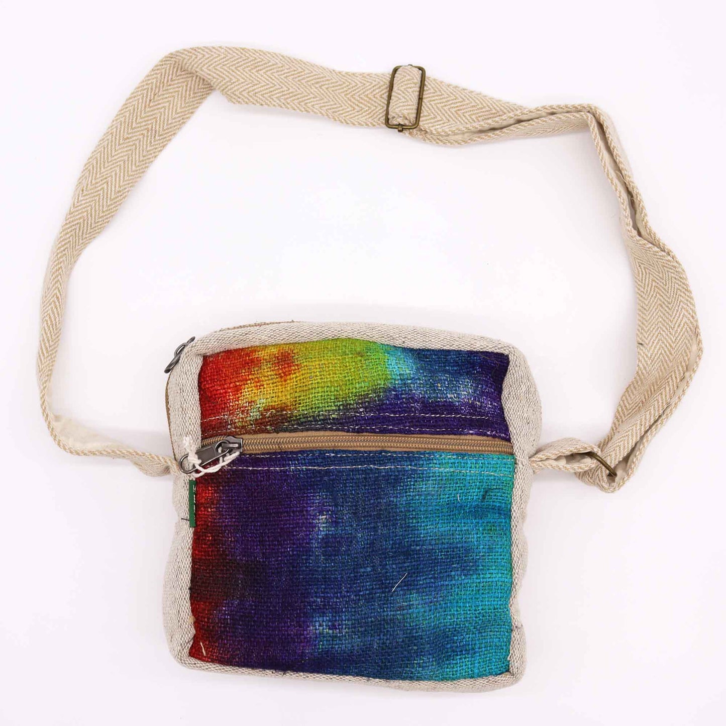 Tiedye Hemp Messegner Bag 1  Zip