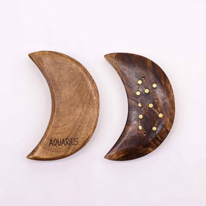 12 Pack Engraved and Brass Zodiac Sign Incense Burners - Moon