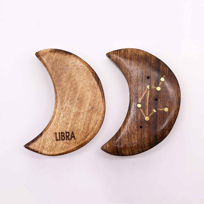 12 Pack Engraved and Brass Zodiac Sign Incense Burners - Moon