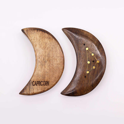 12 Pack Engraved and Brass Zodiac Sign Incense Burners - Moon