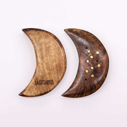 12 Pack Engraved and Brass Zodiac Sign Incense Burners - Moon