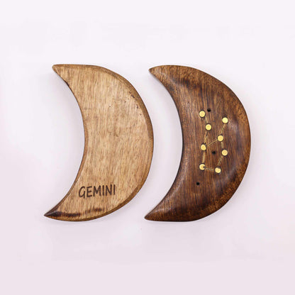 12 Pack Engraved and Brass Zodiac Sign Incense Burners - Moon