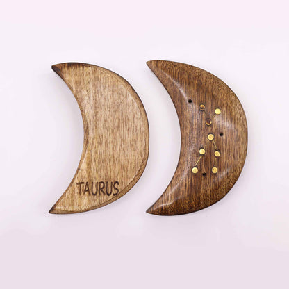 12 Pack Engraved and Brass Zodiac Sign Incense Burners - Moon