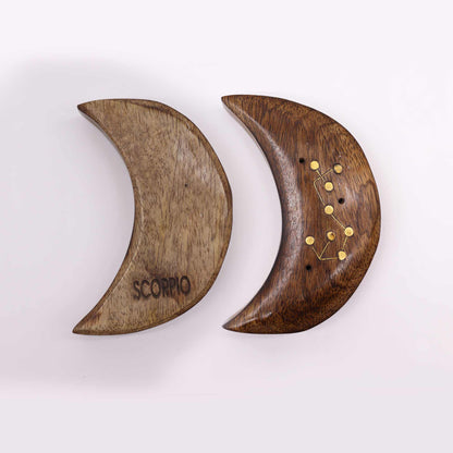12 Pack Engraved and Brass Zodiac Sign Incense Burners - Moon