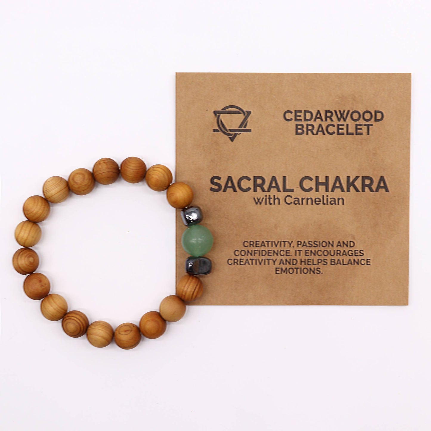 Cedarwood Sacral Chakra Bangle with Aventurin